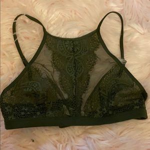 Victorias Secret Olive Green Halter Bralette